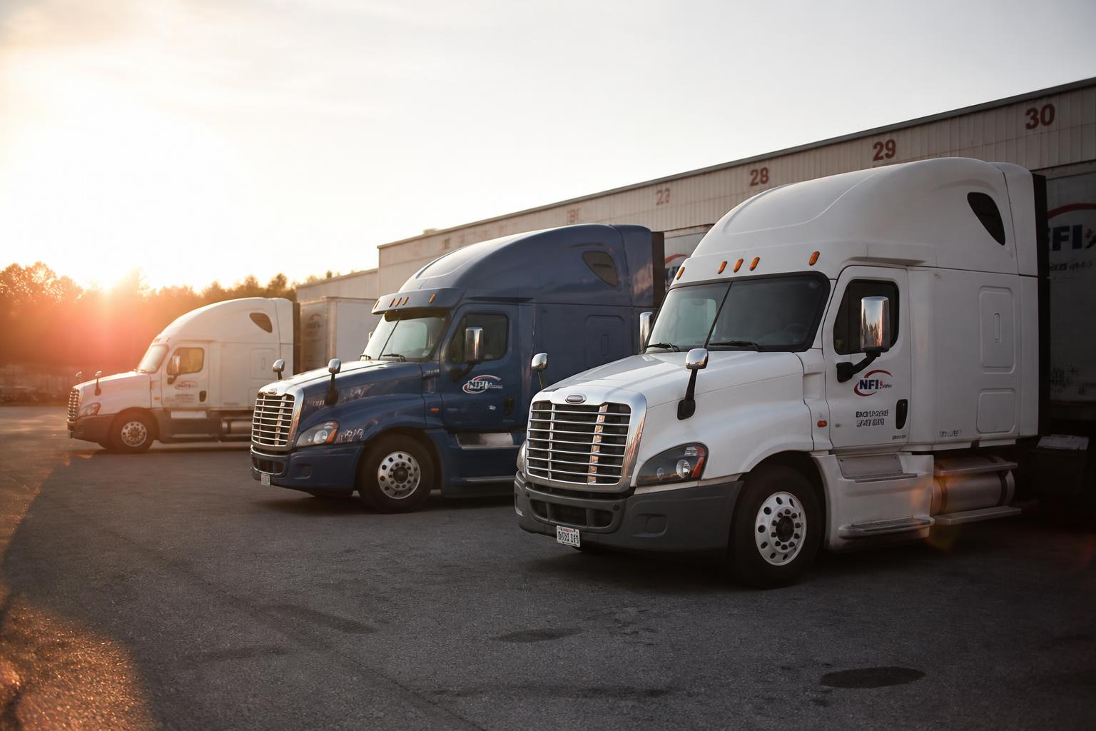 Freight trucks on highway